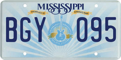 MS license plate BGY095