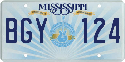 MS license plate BGY124