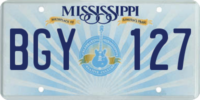 MS license plate BGY127