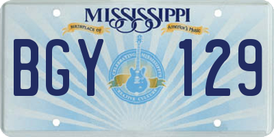 MS license plate BGY129