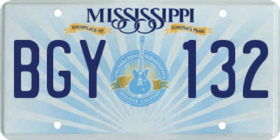MS license plate BGY132