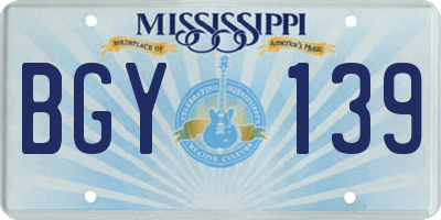MS license plate BGY139