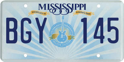 MS license plate BGY145