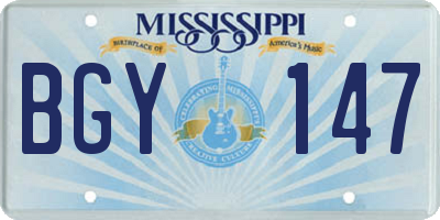 MS license plate BGY147