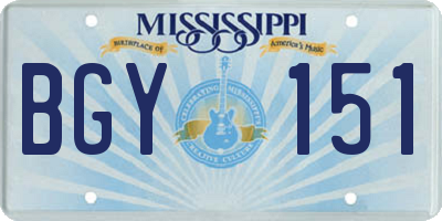 MS license plate BGY151