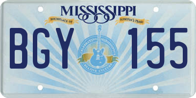 MS license plate BGY155
