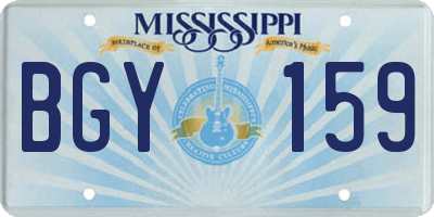 MS license plate BGY159