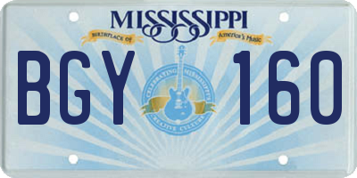 MS license plate BGY160