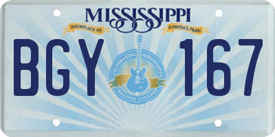 MS license plate BGY167