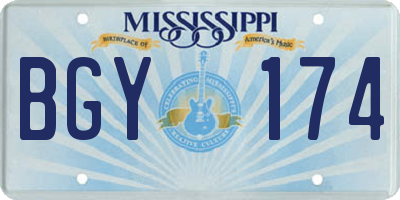 MS license plate BGY174