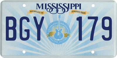 MS license plate BGY179