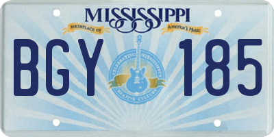 MS license plate BGY185