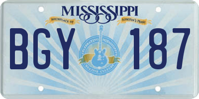MS license plate BGY187