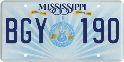 MS license plate BGY190