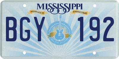MS license plate BGY192