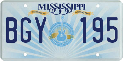 MS license plate BGY195