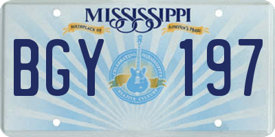 MS license plate BGY197