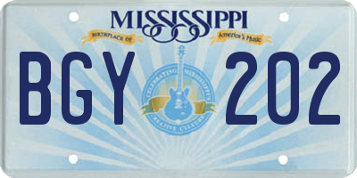 MS license plate BGY202