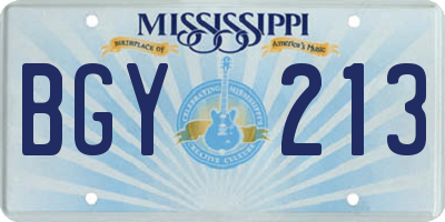 MS license plate BGY213