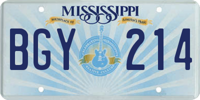 MS license plate BGY214