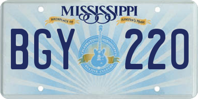 MS license plate BGY220