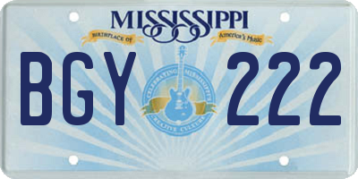 MS license plate BGY222