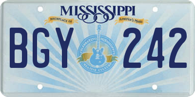 MS license plate BGY242