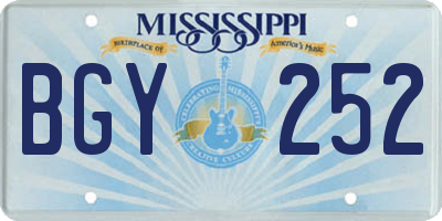 MS license plate BGY252