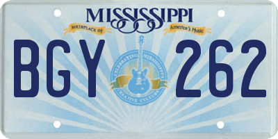 MS license plate BGY262
