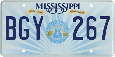 MS license plate BGY267