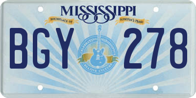MS license plate BGY278