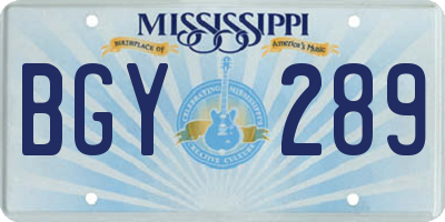 MS license plate BGY289