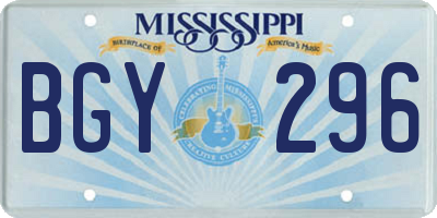 MS license plate BGY296