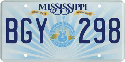 MS license plate BGY298