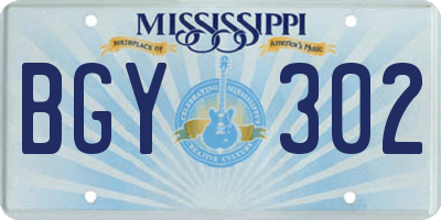 MS license plate BGY302