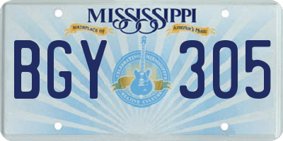 MS license plate BGY305