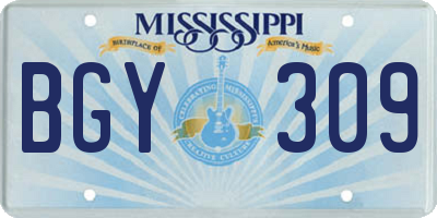 MS license plate BGY309