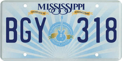 MS license plate BGY318