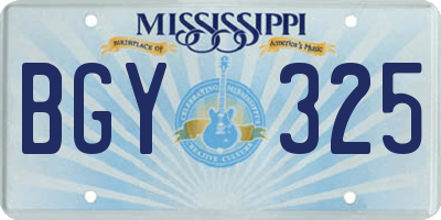 MS license plate BGY325