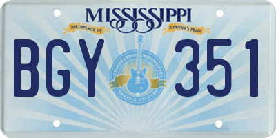 MS license plate BGY351