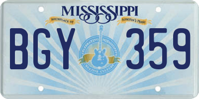 MS license plate BGY359