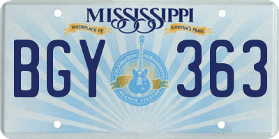MS license plate BGY363