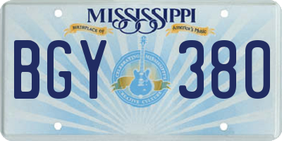 MS license plate BGY380