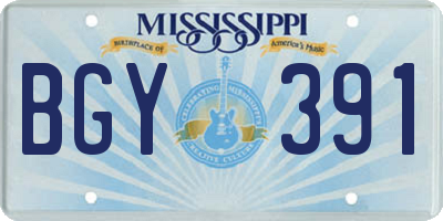 MS license plate BGY391
