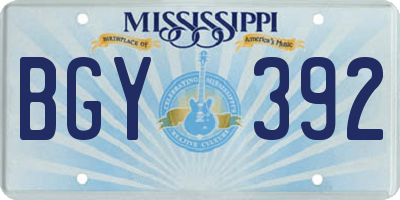 MS license plate BGY392