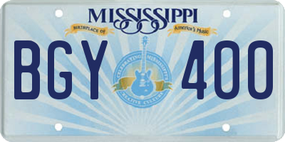 MS license plate BGY400