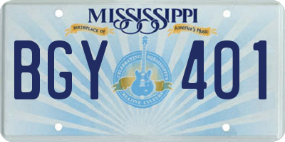MS license plate BGY401