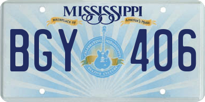 MS license plate BGY406