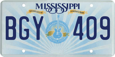 MS license plate BGY409