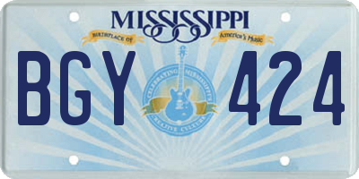 MS license plate BGY424